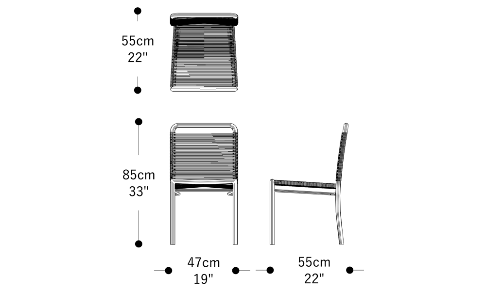 Image of the main dimensions of the product